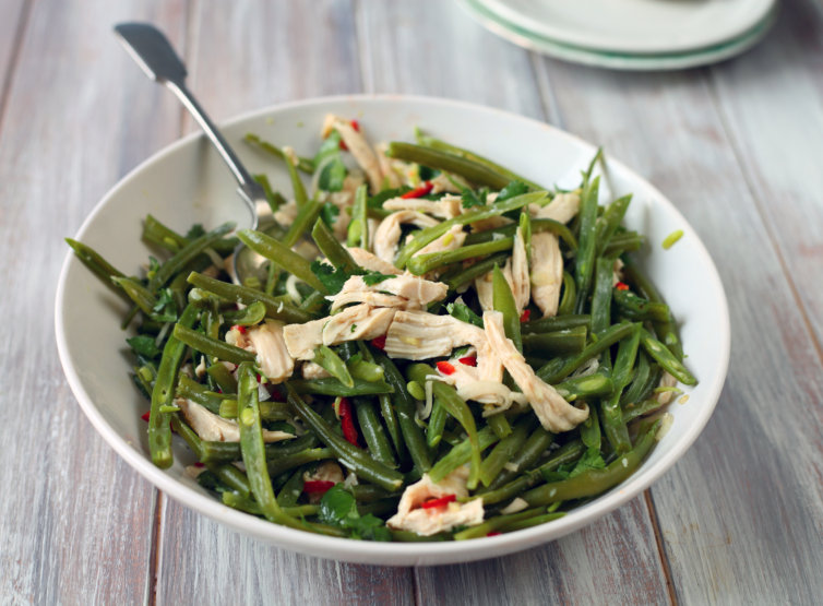 Salade de haricots verts et de poulet