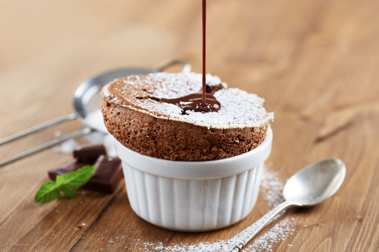 Soufflé au chocolat noir