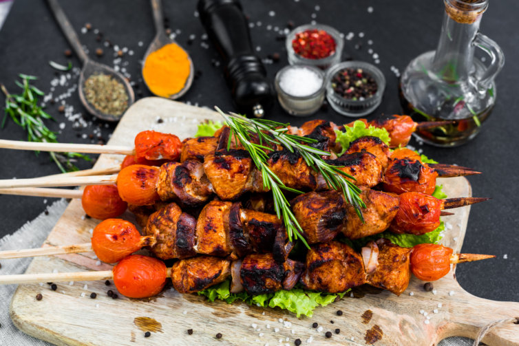 Brochettes de poulets à l’indienne