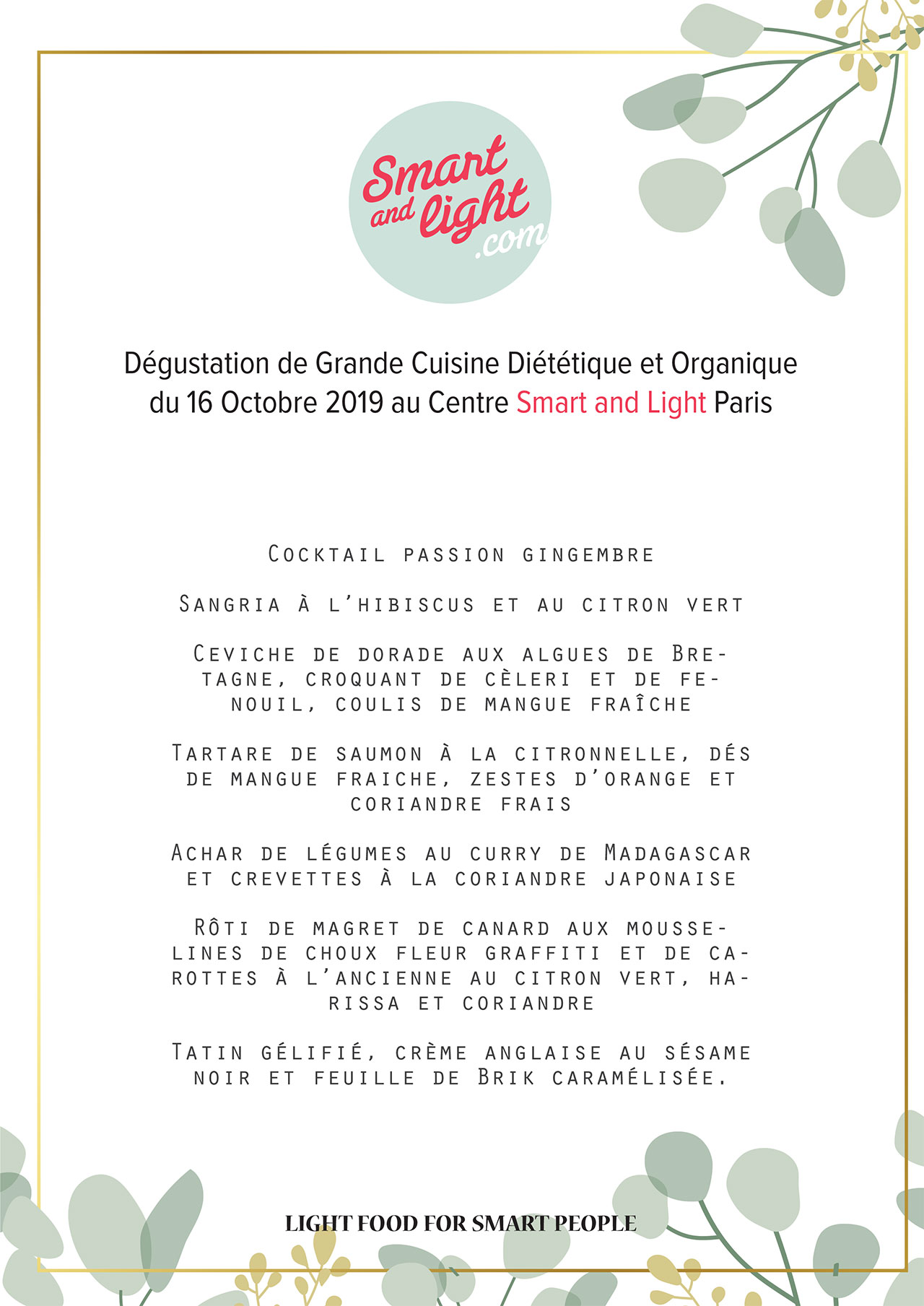 Menu diététique